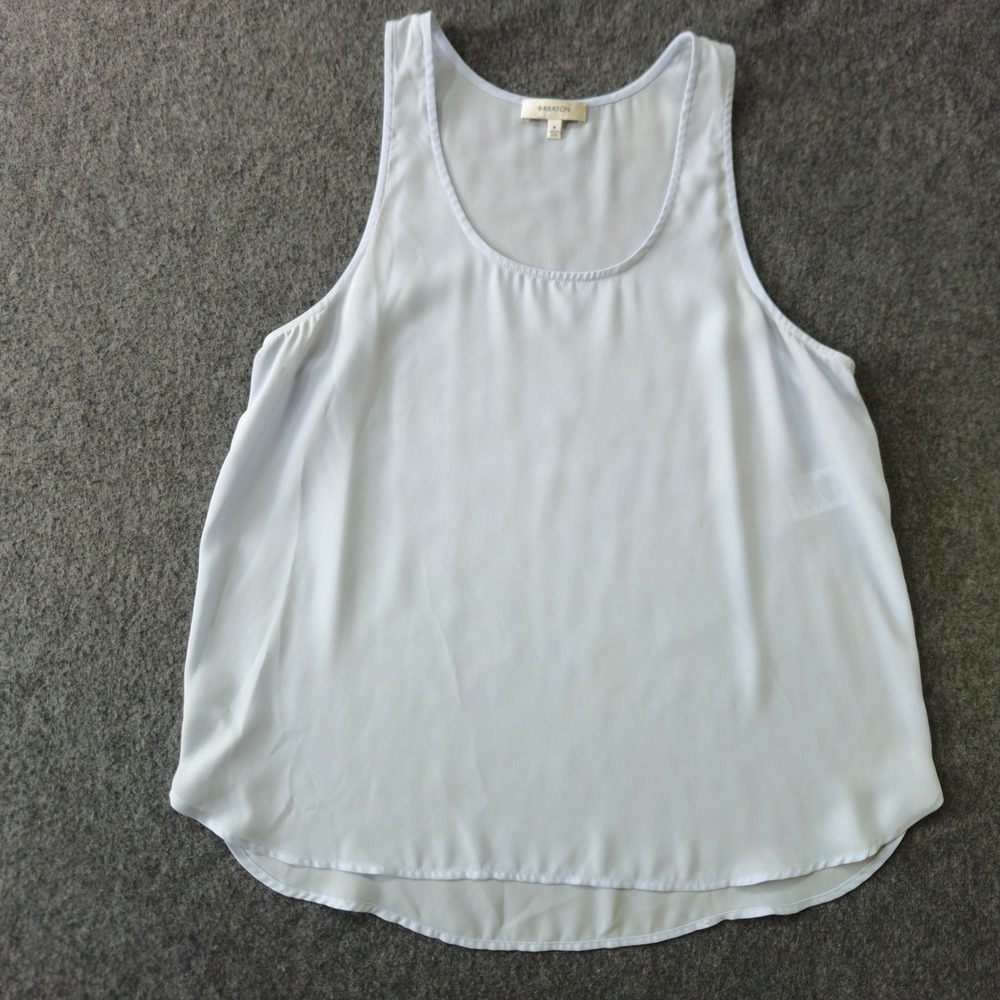 ARITZIA Babaton Scoop Neck Tank Top Medium Blue Office Minimalist Closet Staple - Picture 1 of 9